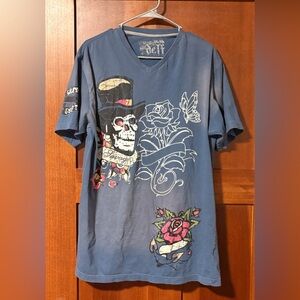 Ed Hardy Skull and Rose Graphic T-shirt
